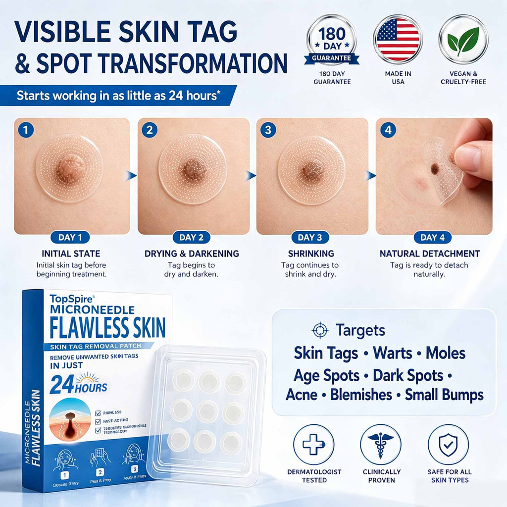 🚩TopSpire®🔥🐟Advanced Microneedle Skin Tag Removal Patch for Fast, Visible Results