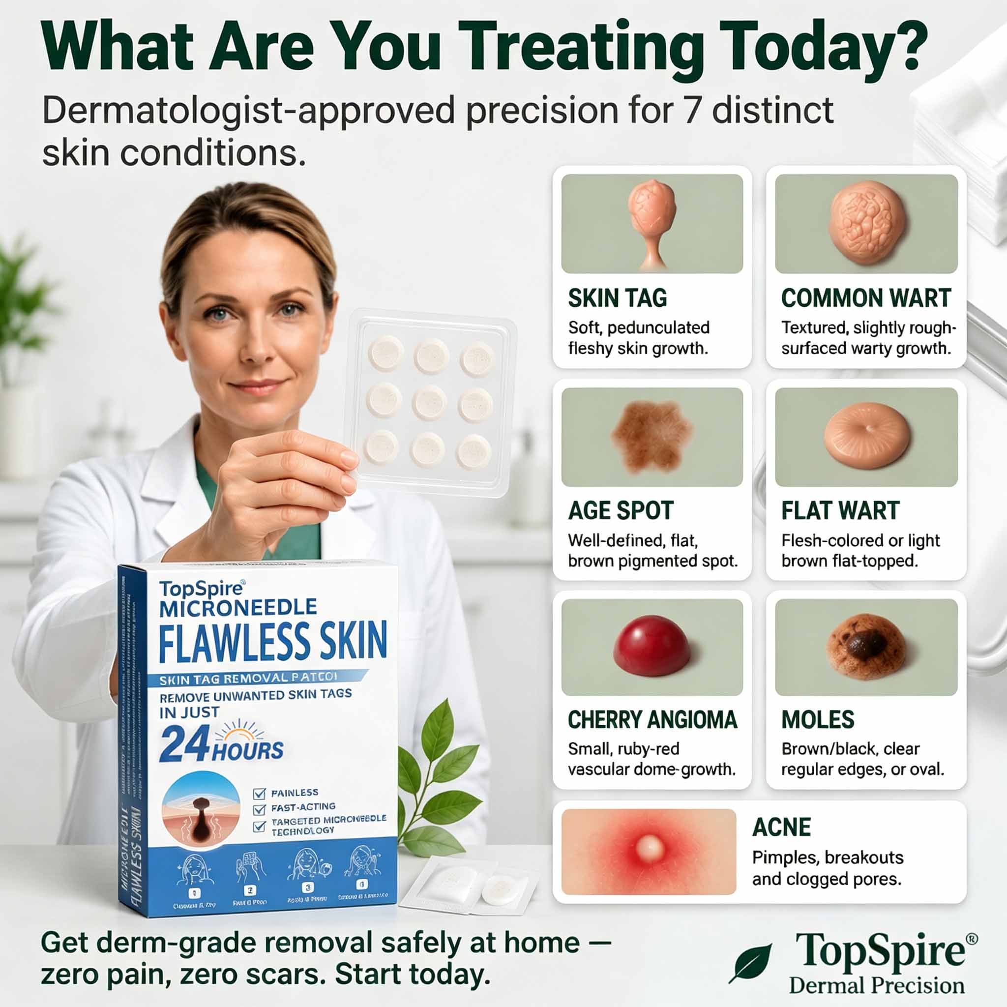 🚩TopSpire®🔥🐟Advanced Microneedle Skin Tag Removal Patch for Fast, Visible Results
